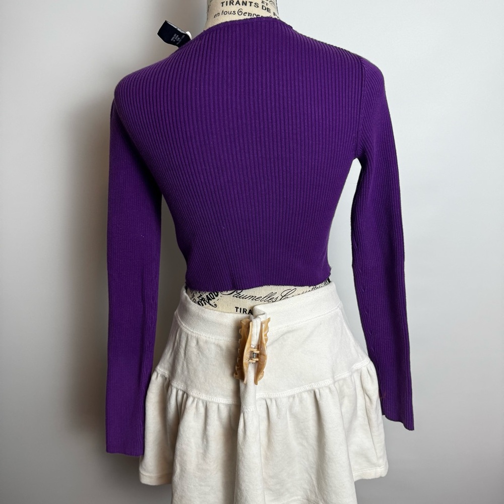 Moda International Violet Ribbed Knit Top - Picture 2 of 5
